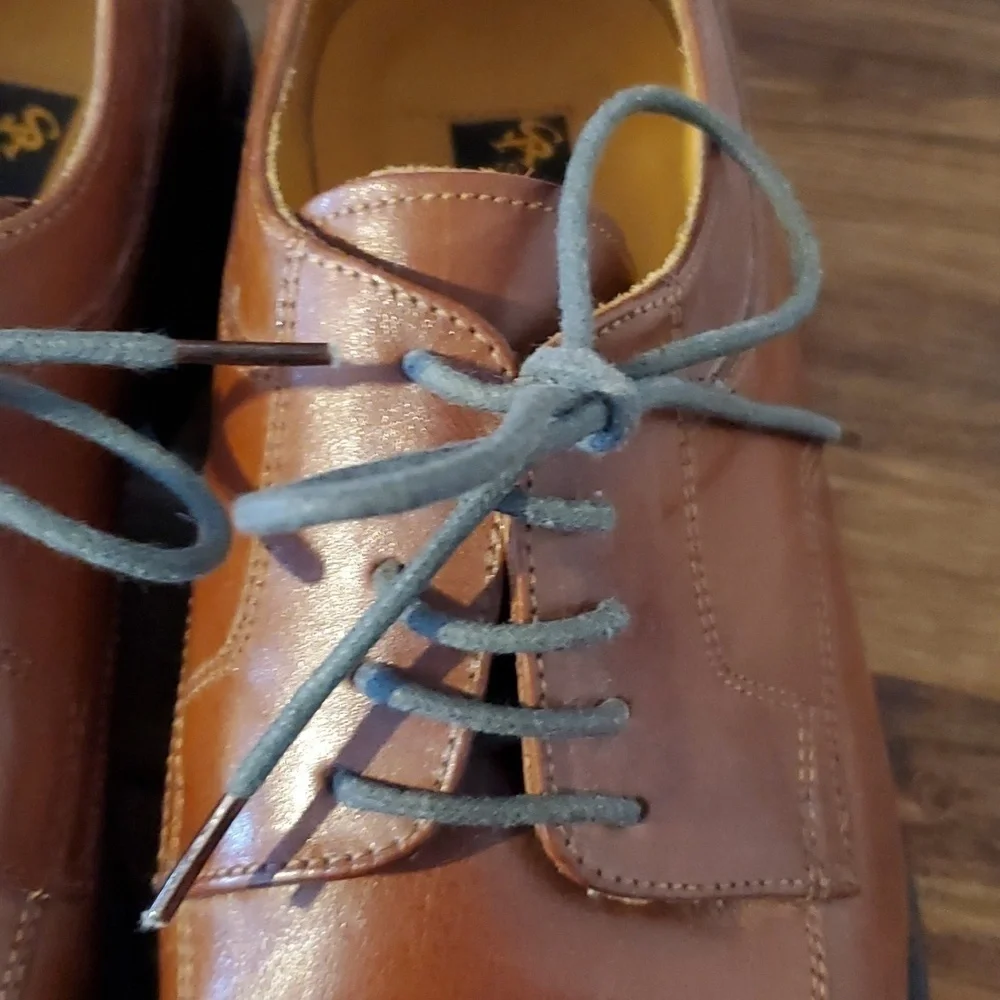 Stacy Adams- Mens Vintage Leather Square Toe Oxfords Business Casual Sz.9